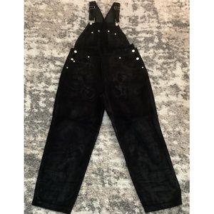 Ladies overalls NWT black Corduroy, silver color hardware petite sizes M,L